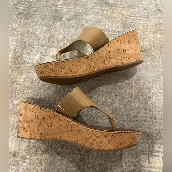 Sam Edelman Women's Rose 3D Cork Wedge Platform Sandals NW/OB Tan Size 9 Slide - Picture 3 of 12